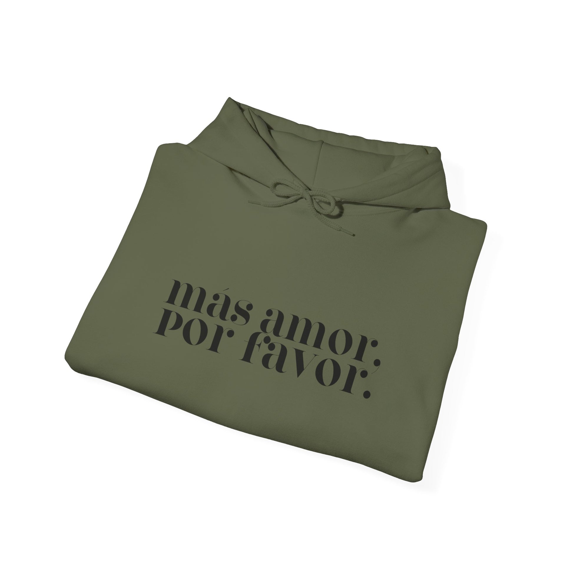 Más Amor, Por Favor Hoodie - black font