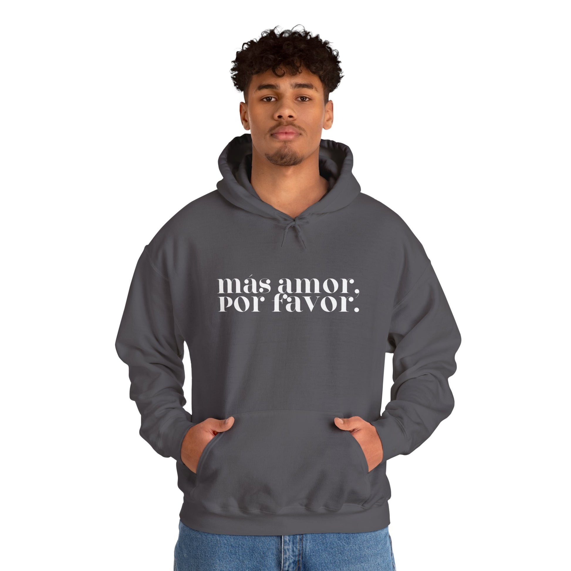 Más Amor, Por Favor - white font