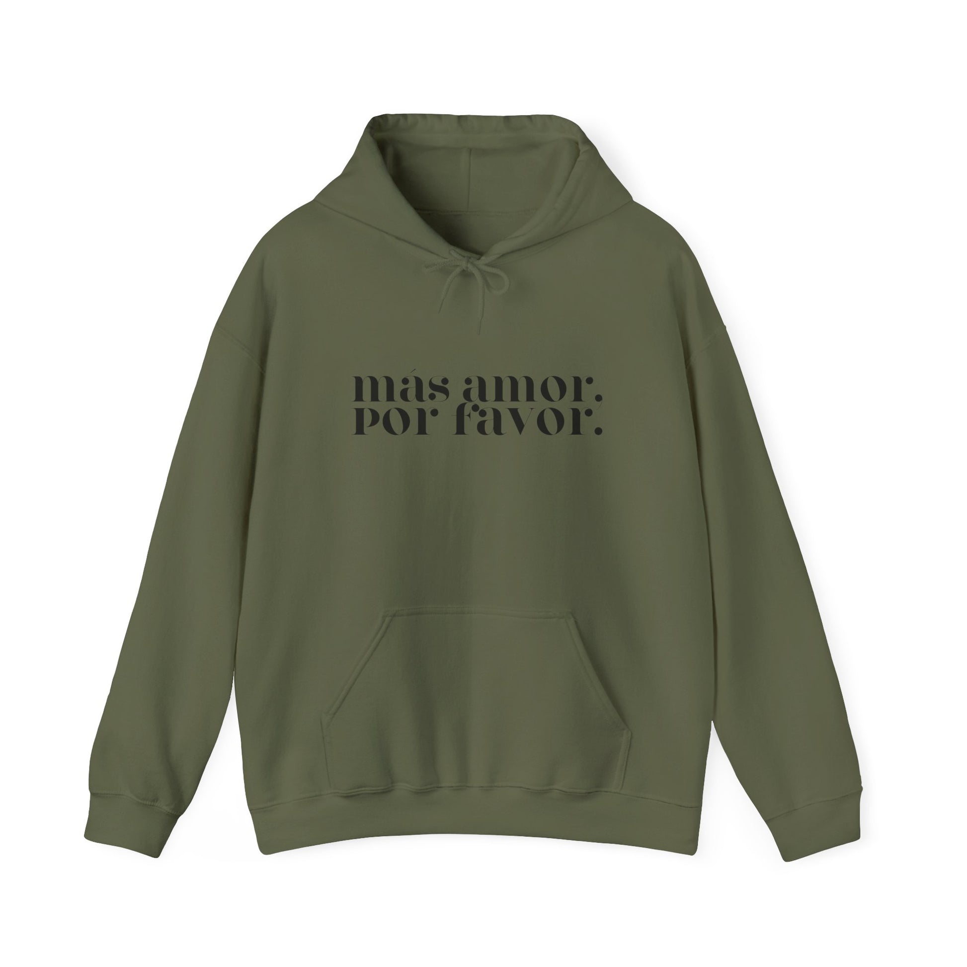 Más Amor, Por Favor Hoodie - black font