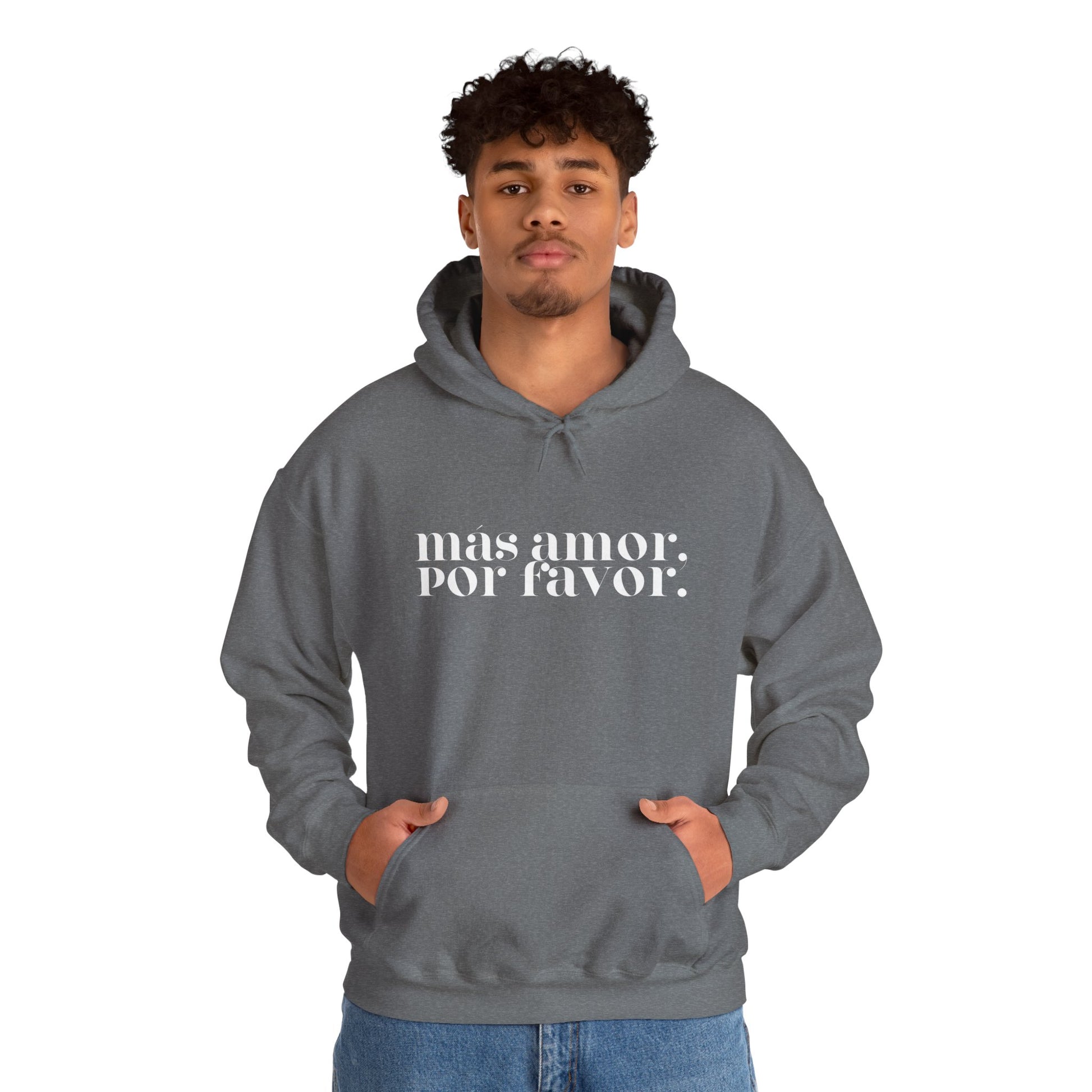 Más Amor, Por Favor - white font